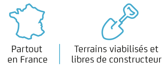 Terrains viabilisés et libres de constructeurs partout en France